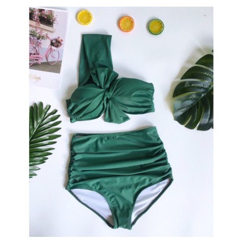 Bikini, Đồ Bơi Nữ Đi Biển 2 Mảnh Nơ To Cạp Cao DLAVENDER BKN 32