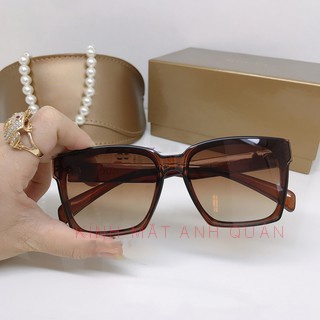kính mát nữ thời trang mặt vuông màu nâu trà kiểu dáng đẹp chống bụi chống UV400 mẫu VN 02