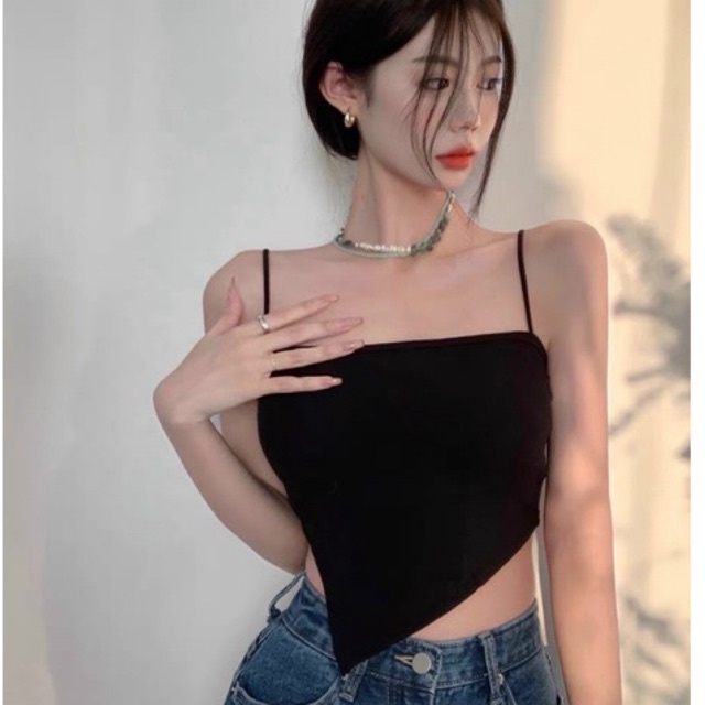 Áo bra yếm 2 dây cotton kèm mút ngực