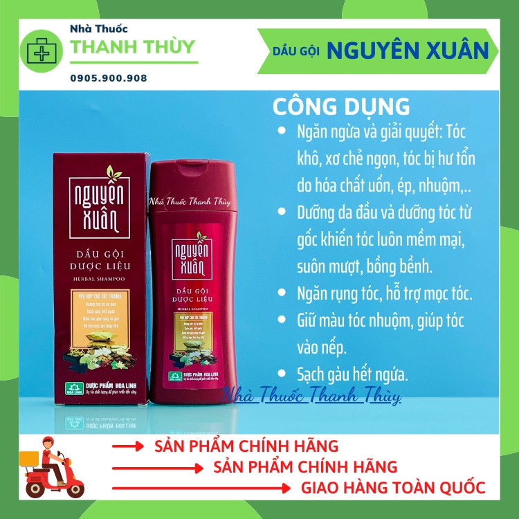 DẦU GỘI DƯỢC LIỆU NGUYÊN XUÂN [Chai 200ml] Dưỡng Da Đầu Và Dưỡng Tóc, Ngăn Rụng Tóc, Hỗ Trợ Mọc Tóc, Sạch Gàu Hết Ngứa