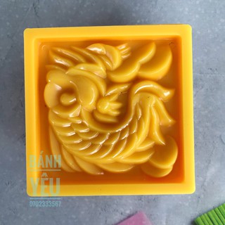 Khuôn Nhấn Trung Thu Vân Long Phụng Vuông 150g -  KH73