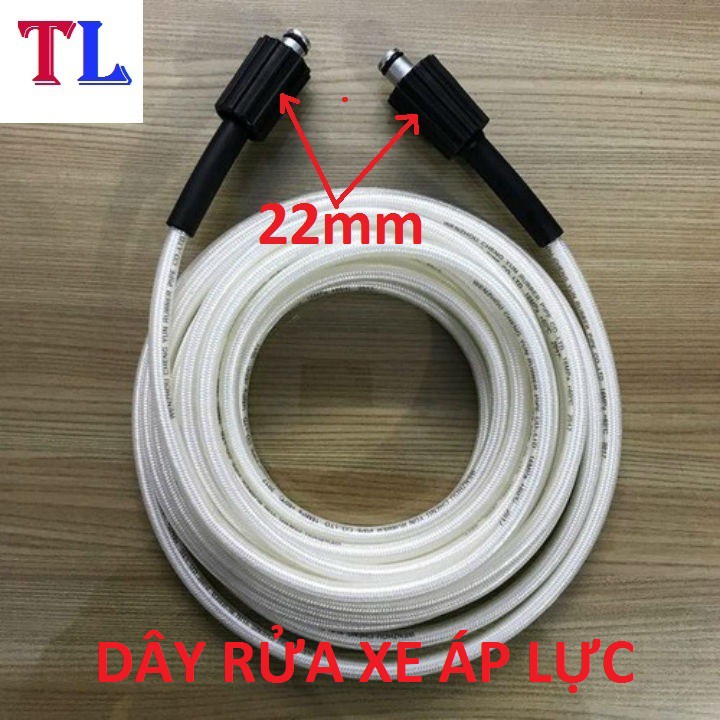 ỐNG DÂY RỬA XE ÁP LỰC CAO 10m 15m 20m 30m (lắp súng ren 22mm)