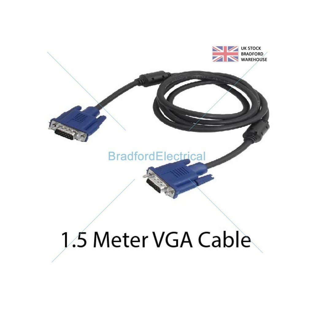 Cáp tín hiệu VGA 1.5m 2 đầu xanh đen chống nhiễu truyền tín hiệu ổn định