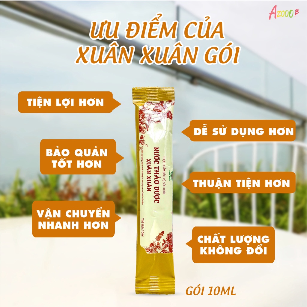 Nước Thảo Dược Xuân Xuân dạng gói- Nước Cân Bằng Nội Tiết Tố Phụ Nữ Làm Đẹp Da, Cải Thiện Kinh Nguyệt