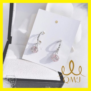 Bông tai cho bé iu ♥️FREESHIP Giảm 20k khi mua hàng [DAYC20KM] Bông nạm đá 6 cạnh siêu sáng!! bạc Chuẩn 100%