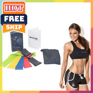FREESHIP🎁 Bộ 5 dây kháng lực tập mông mini band ❤️ giá rẻ ❤️ Dây ngũ sắc tập gym