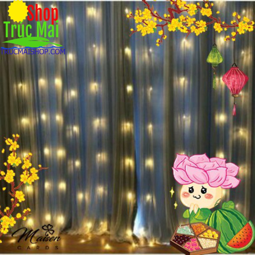 Combo 10 Bộ Đèn Led Thả Rèm Mưa Rơi/ Thác Nước - Đèn Nháy Thả Mành, Trang Trí Cây Đẹp Lung Linh