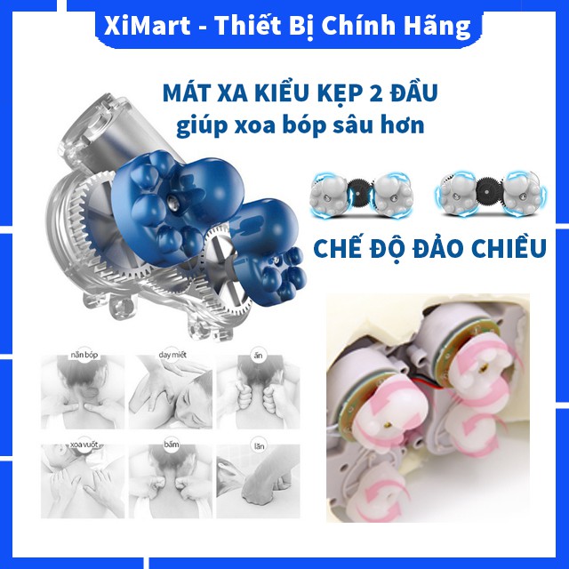 [BẢN MỚI NHẤT] Gối Massage Hồng Ngoại U-Shaped - Máy Matxa cổ vai gáy giảm đau nhức ngay trong 15p BH 1 đổi 1 - XiMart