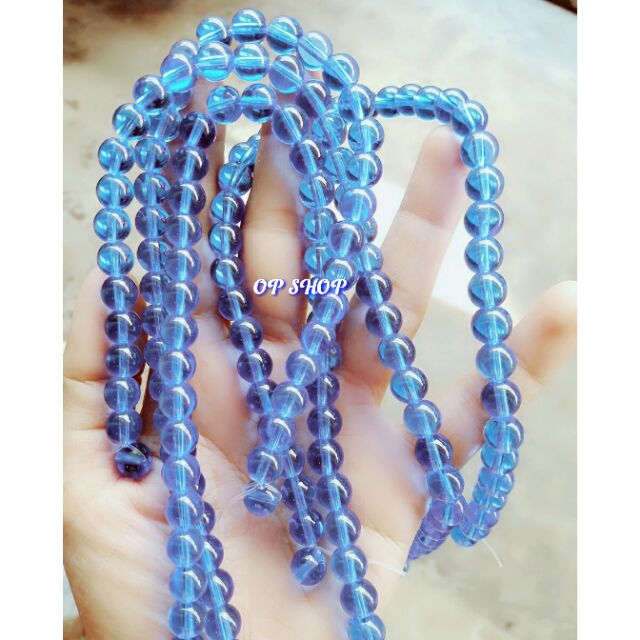 Hạt đá xanh 8mm ( 1 xâu 40v )