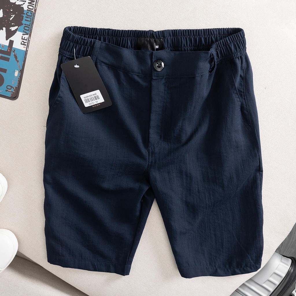 Quần short nam phong cách Hàn Quốc chất liệu vải đũi linen cao cấp (có thiết kế túi sau) - Quần short thể thao nam QN111