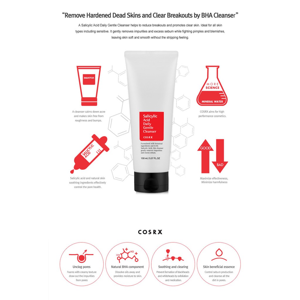 (Hàng Mới Về) Sữa Rửa Mặt Salicylic Acid Nhẹ Nhàng Cosrx 150ml | BigBuy360 - bigbuy360.vn