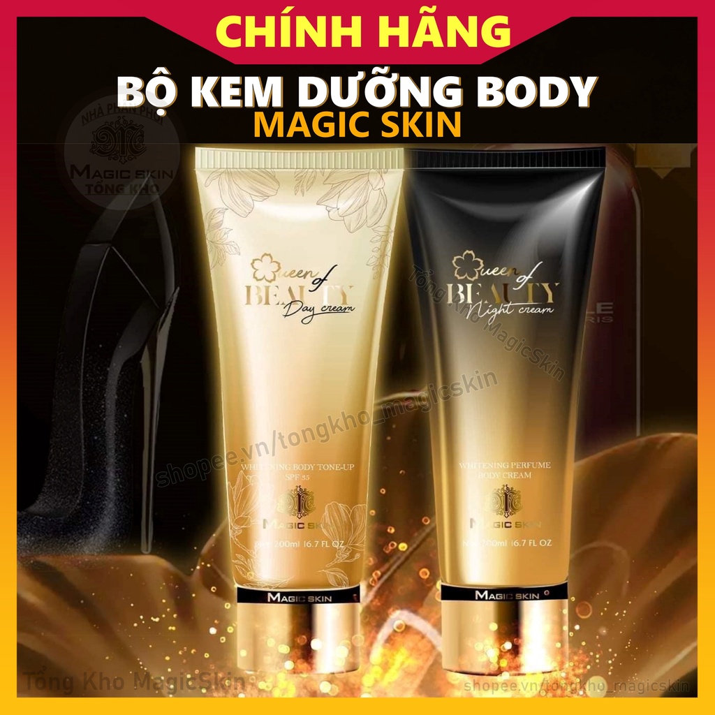 Bộ Sữa dưỡng BODY Truyền trắng nước hoa CAO CẤP Magic Skin | Kem BODY Ngày &amp; Đêm