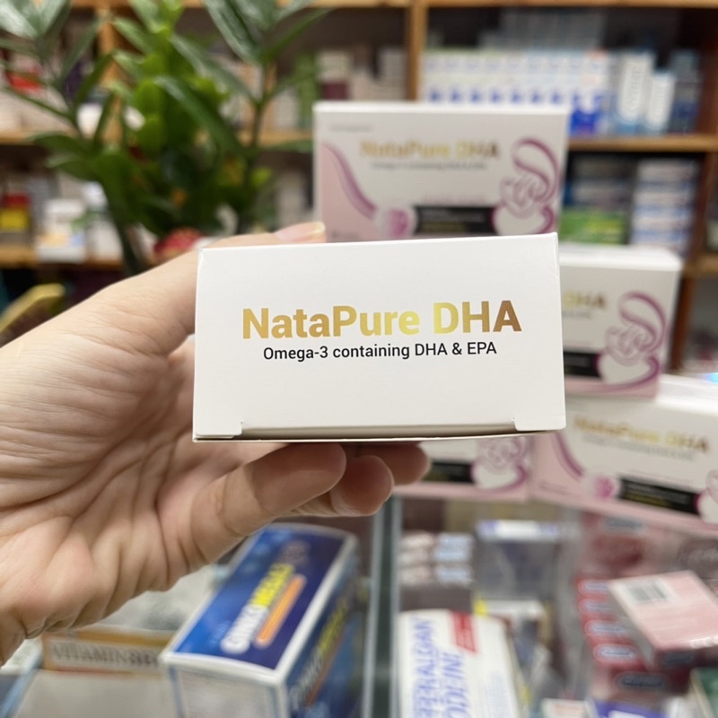 DHA bầu NataPure DHA chính hãng - Bổ sung omega 3 cho bà bầu giúp phát triển trí não cho bé. Hộp 30 viên
