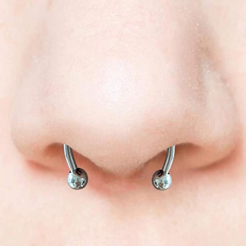 1 Đôi Khuyên Mũi Hình Chữ U Bằng Thép Không Gỉ Thời Trang