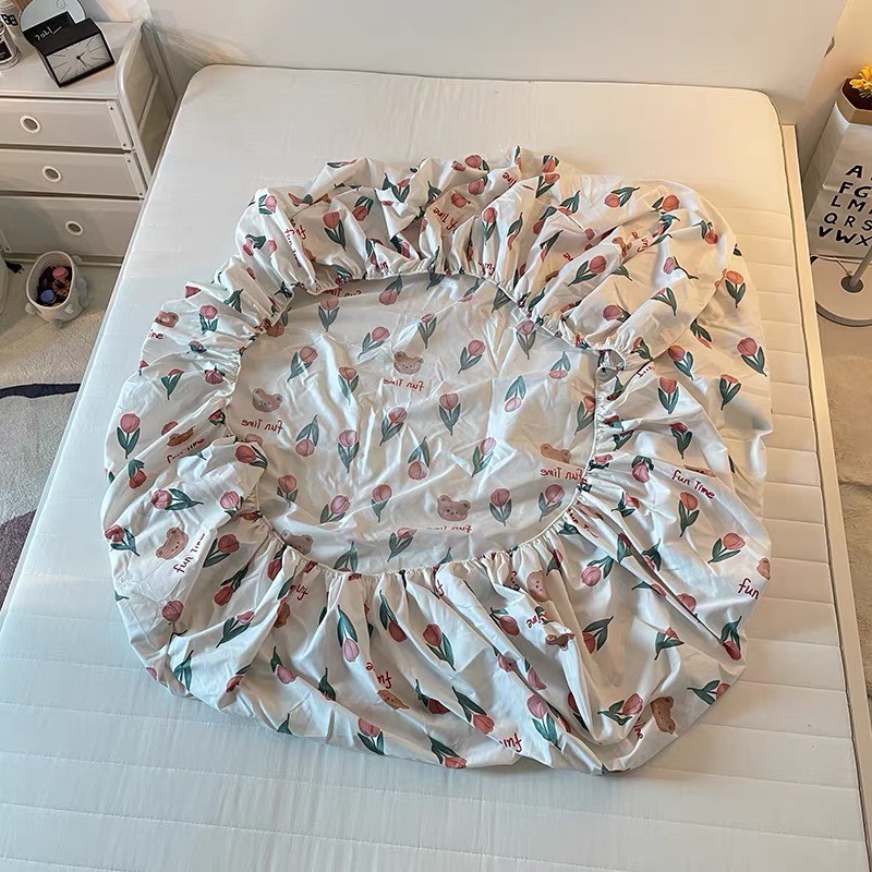 Ga Giường Cotton Poly 3 Món Nhiều Mẫu 1m6 1m8, drap bo chun đủ kích thước