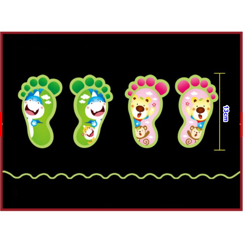 Decal trang trí Bàn Chân vui nhộn - Dạ quang A.H