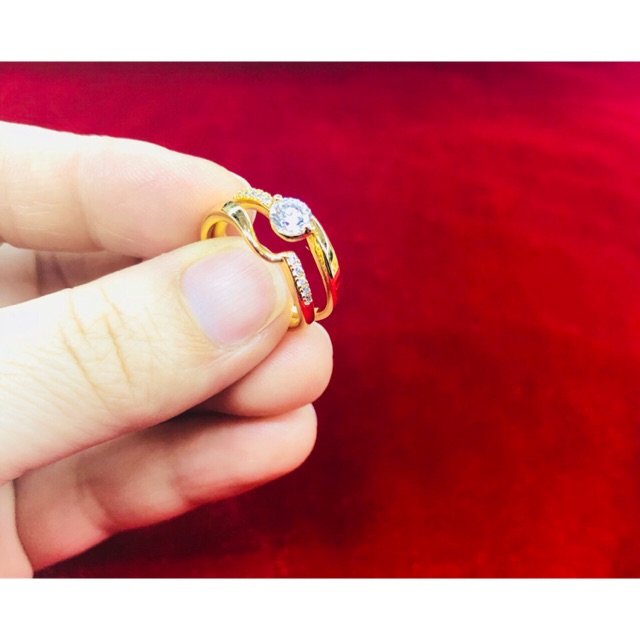 Nhẫn nữ kiểu cao cấp dát vàng 18k mẫu mới