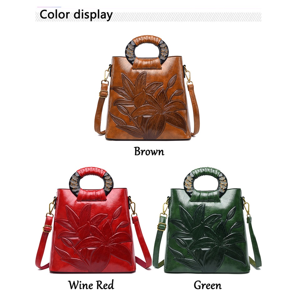 Túi Xách Da Họa Tiết Hoa Thời Trang Sang Trọng Cho Nữ