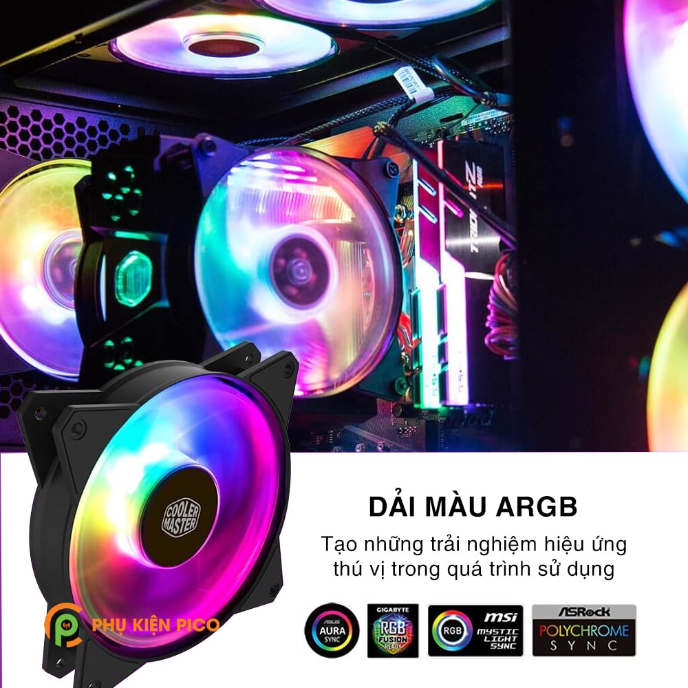 Quạt tản nhiệt case máy tính Cooler Master MasterFan MF120R ARGB CoolerMaster MF 120R RGB Quạt Fan Case 12cm 120mm