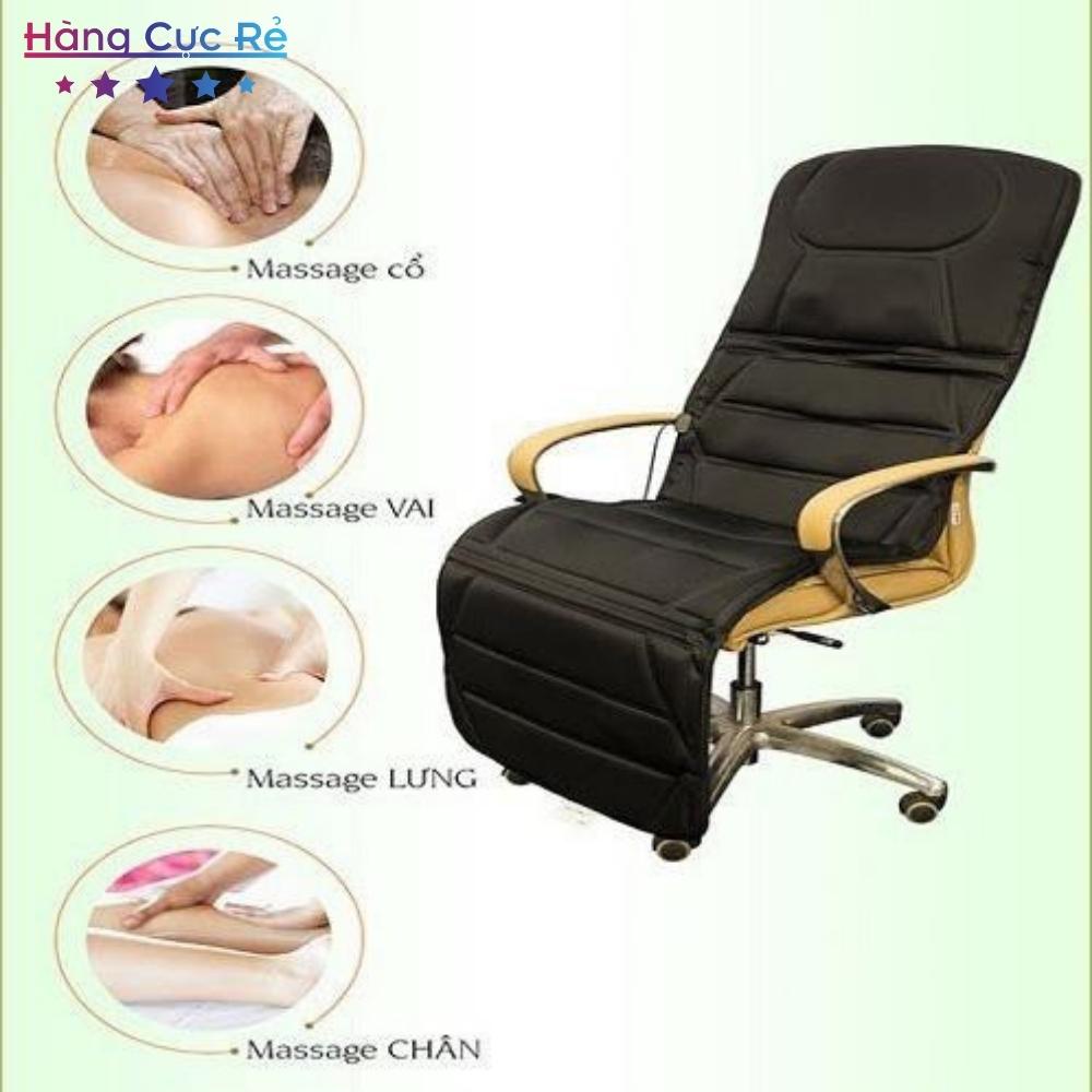 Đệm massage ôtô xoa bóp giảm đau mát xa lưng, có remote điều khiển, tặng Tẩu sạc HCR332 - Shop Hàng Cực Rẻ
