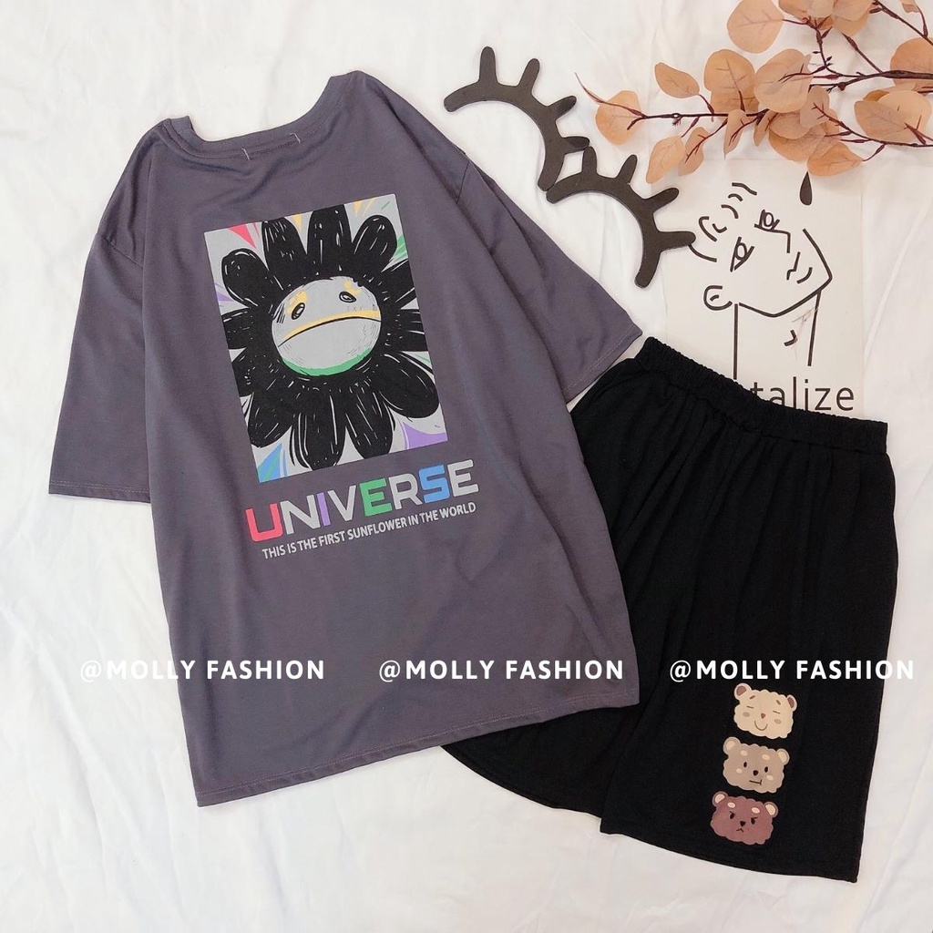 Set đồ bộ hoạt hình ❤️ Bộ mặc nhà Cartoon UNIVERSE form rộng Unisex nam nữ Molly Fashion