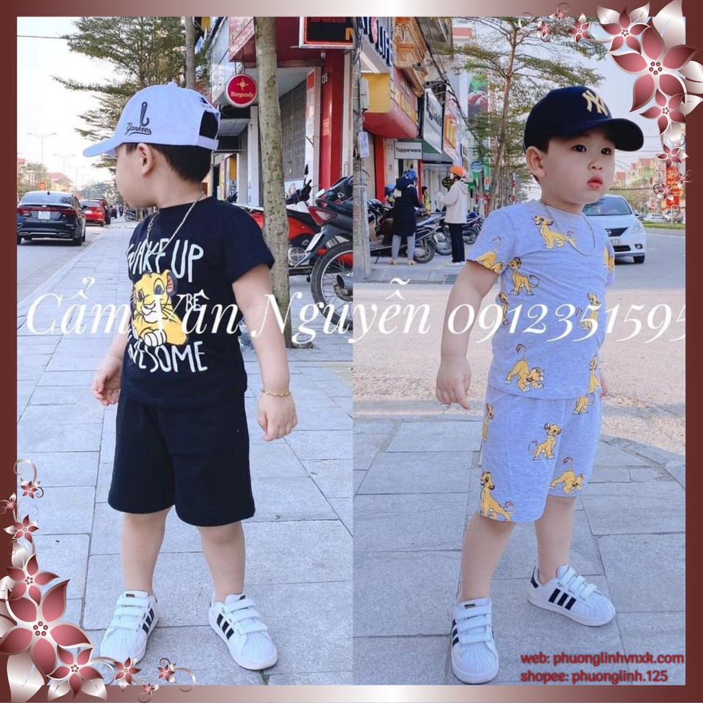 SET 2 BỘ ĐÙI BÉ TRAI ĐEN XÁM SƯ TỬ WAKE UP