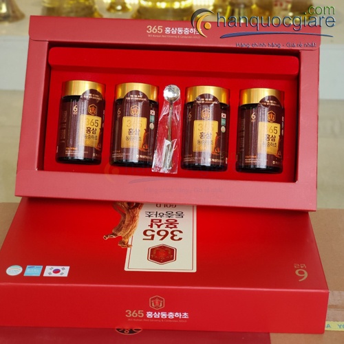 Cao Hồng Sâm Đông Trùng Hạ Thảo 365 HÀN QUỐC, Hộp 4 Lọ x 240gr