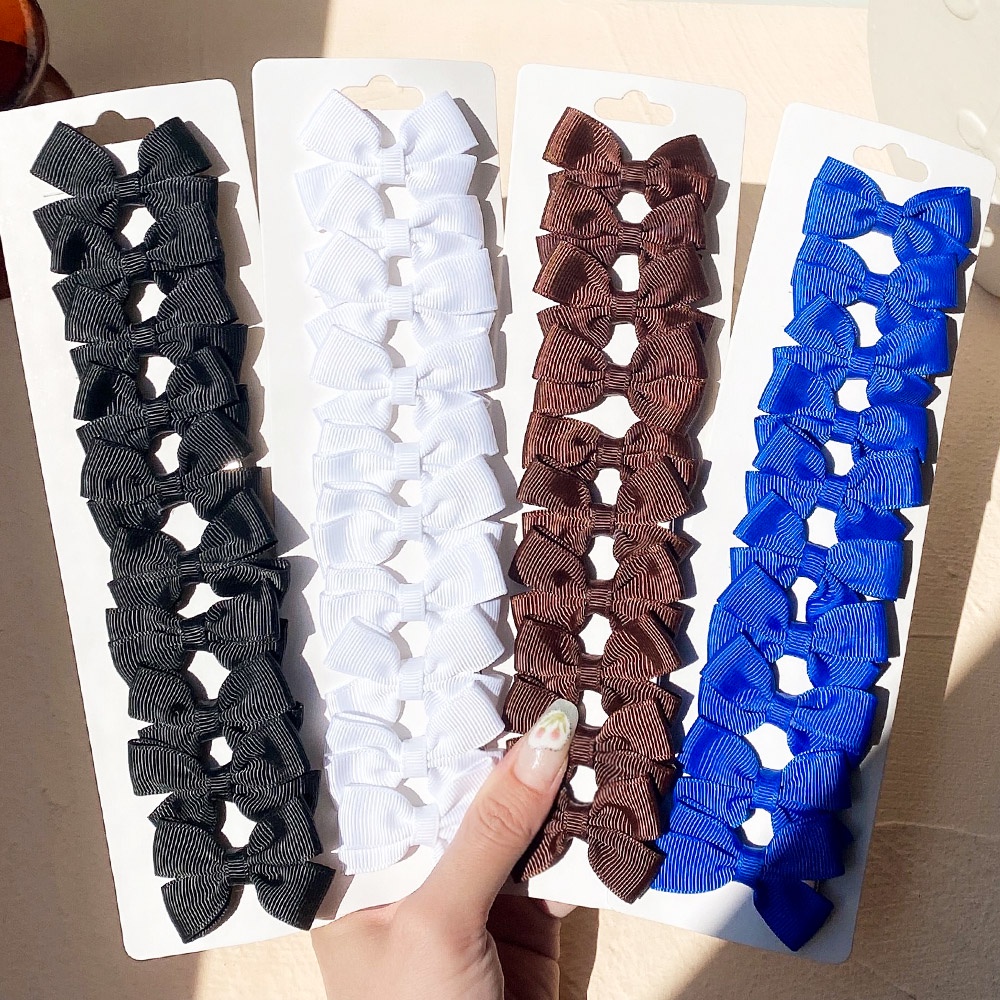Set 10 kẹp tóc KIDSBOWS đính nơ nhỏ màu sắc xinh xắn đa dạng dành cho bé gái