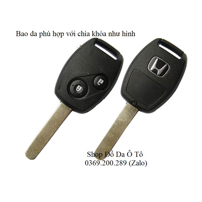 [Sanh chảnh] Bao da chìa khóa Honda civic, CRV, CR-V 2006 2012, city 2010 da bò handmade, kèm tặng móc khóa, khắc tên