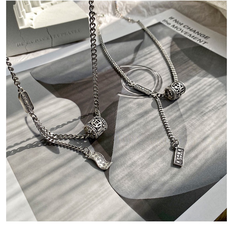 Vòng cổ Dạng Xích Bằng Thép titanium Phong Cách Âu Mỹ