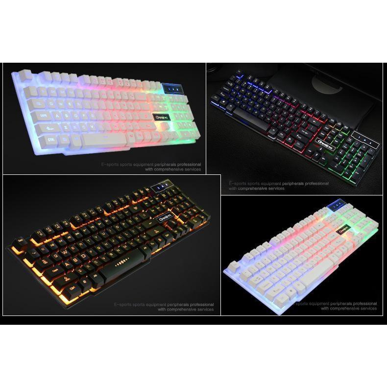 Bàn Phím Cơ Game Thủ, Laptop, PC Thiết Kế Giả Cơ Tích Hợp Đèn Led 7 mầu Siêu Đẹp - Bảo hành 24 tháng