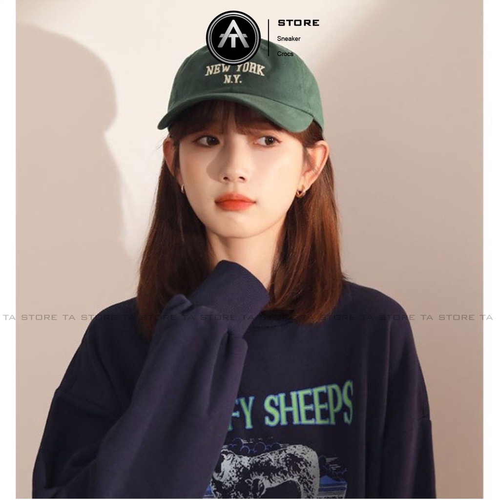 Mũ lưỡi trai NewYork thêu Ta Store thời trang, phong cách nón kết nữ Hàn Quốc cao cấp