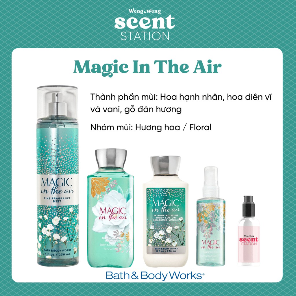 Bộ Sản Phẩm Chăm Sóc Cơ Thể Toàn Diện BBW mùi MAGIC IN THE AIR