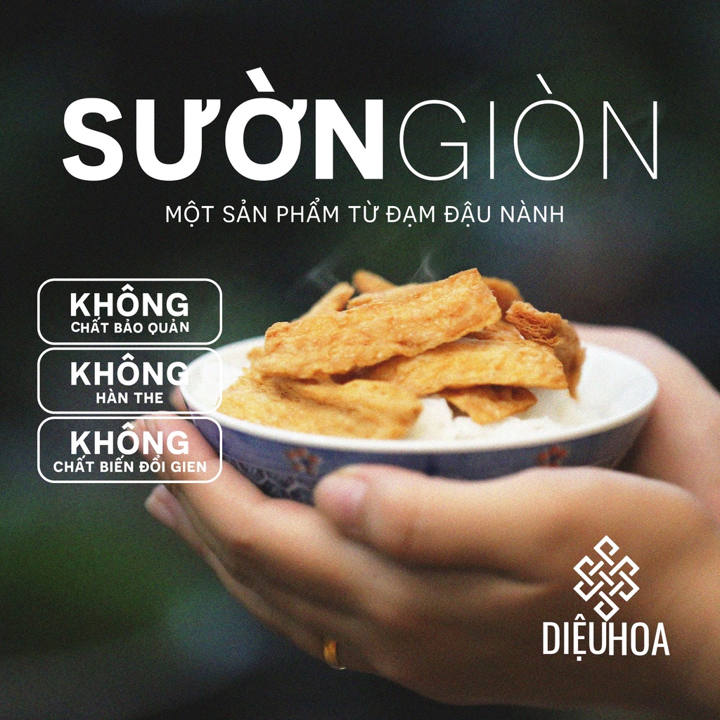 - Sườn Chay Giòn, chế biến sẵn, dùng liền, không chất bảo quản, sản phẩm từ Chánh Niệm