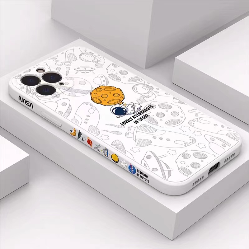 Ốp Điện Thoại Hình Phi Hành Gia Cho iPhone 13 pro Max 12 pro Max 6s plus 7 plus 8 X Xs Xr Xsmax 11 pro Max Se2020