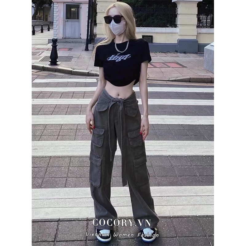 Cocory vn Áo Thun Tay Ngắn Dáng Ôm In Họa Tiết Thời Trang Mùa Hè Quyến Rũ Cho Nữ