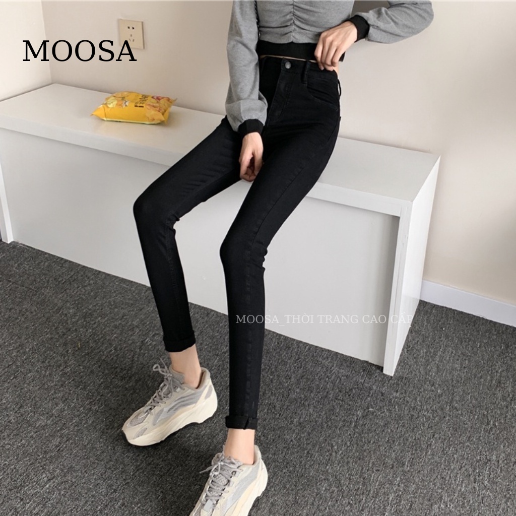 Quần Tregging Nữ Cạp Cao Moosa,Quần Legging Nữ Khóa Trước gen bụng Chất Umi Cao Cấp