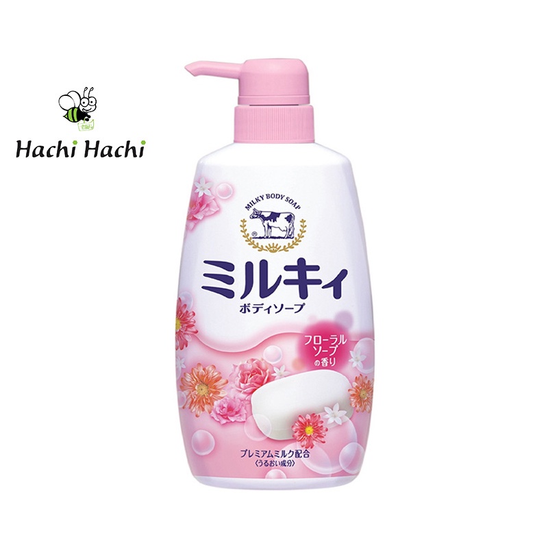 Sữa tắm hương hoa hồng Cow Milky Body Soap 550ml - Hachi Hachi Japan Shop