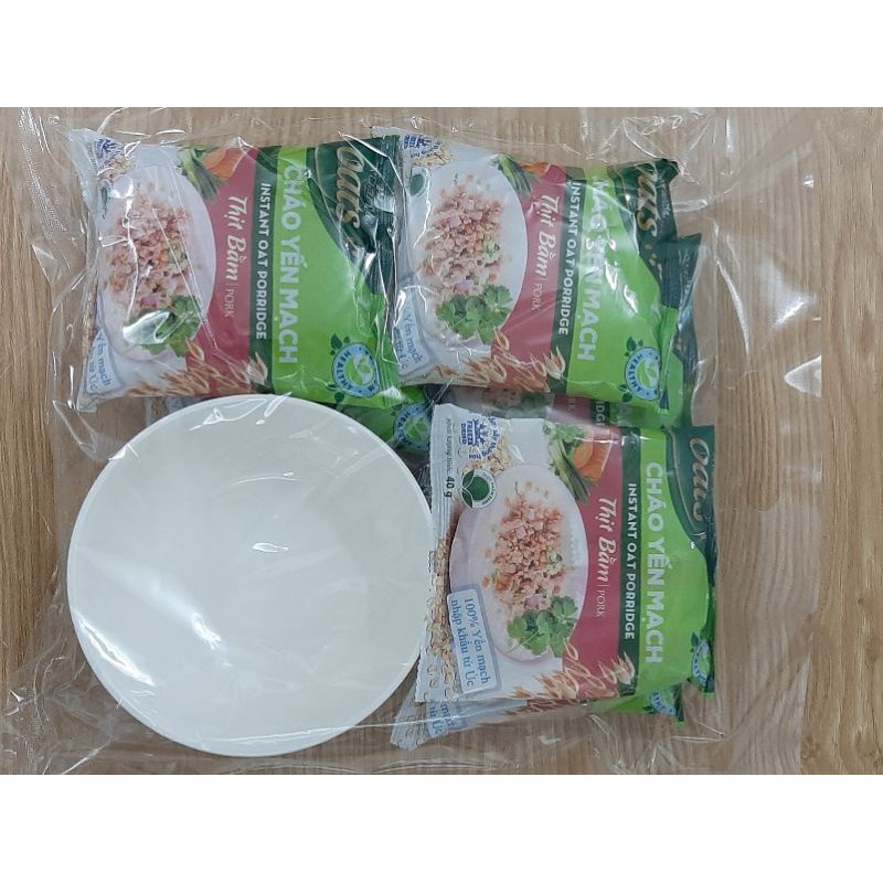Cháo yến mạch thịt bầm 40g ( Mua 6 Gói Tặng 1 Tô Sứ)