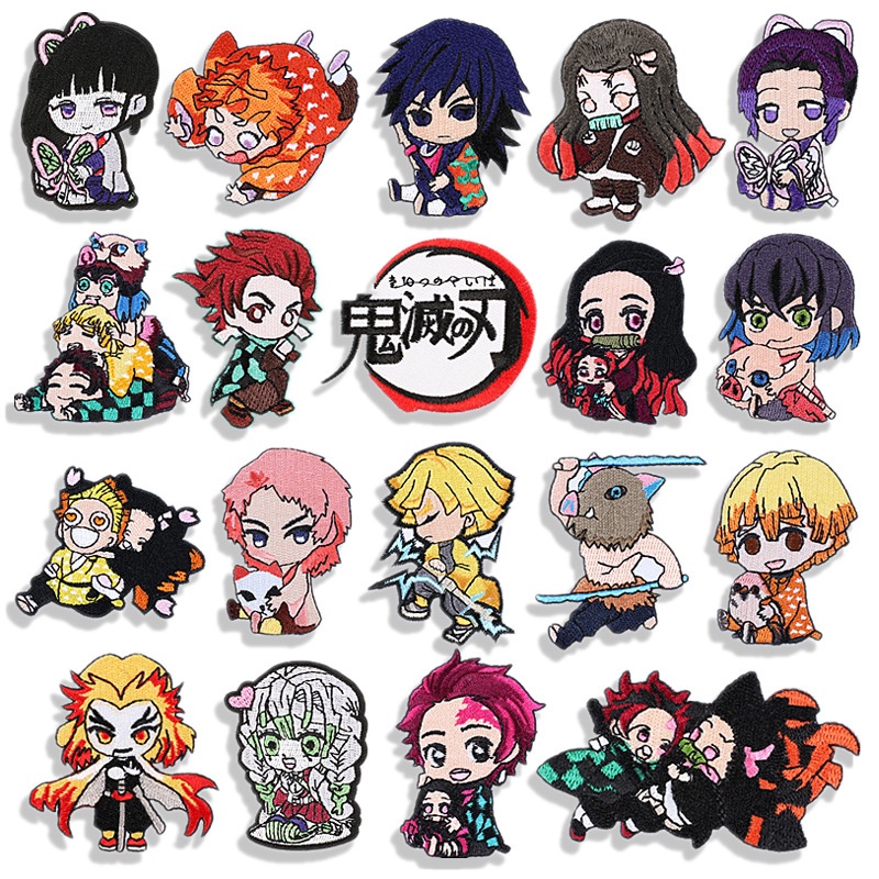 Miếng Dán Ủi Quần Áo Thêu Họa Tiết Hoạt Hình Demon Slayer: Kimetsu No Yaiba