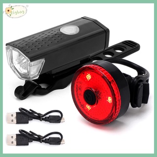 Đèn Pha Led Sạc Usb Gắn Phía Trước Và Sau Xe Đạp