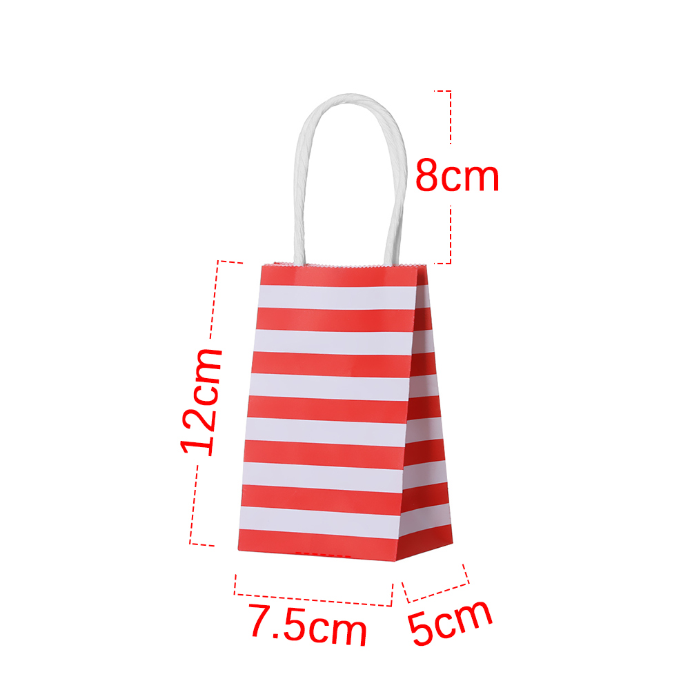 Bộ 5/10/20 Túi Giấy Gói Quà Họa Tiết Kẻ Sọc Màu Đen Đa Năng Dùng Cho Tiệc Sinh Nhật/Tiệc Cưới