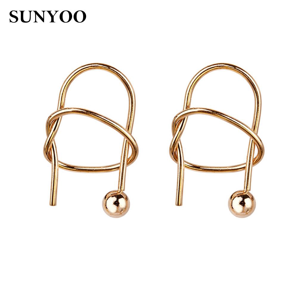  For Women Twist Knots Fashion Jewellery Gold Plated Earrings Minimalist Trendy