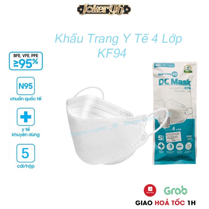 Khẩu trang 4D KF94 công nghệ Hàn Quốc 4 lớp chống bụi mịn và kháng khuẩn - Khẩu trang cá 4D hàng chính hãng