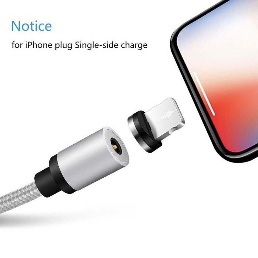 Cáp sạc từ hút nam châm đầu Iphone | micro USB | Type C xoay 360 độ dây dù,có LED cao cấp,sạc nhanh