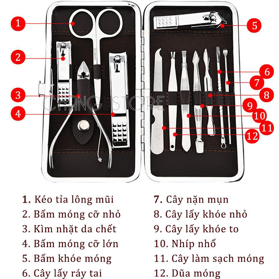 Set Bộ Cắt Móng Tay 12 Món Đa Năng