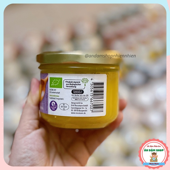 Bơ hữu cơ Ghee Ener Bio Đức 180gr hũ thủy tinh cho bé và gia đình