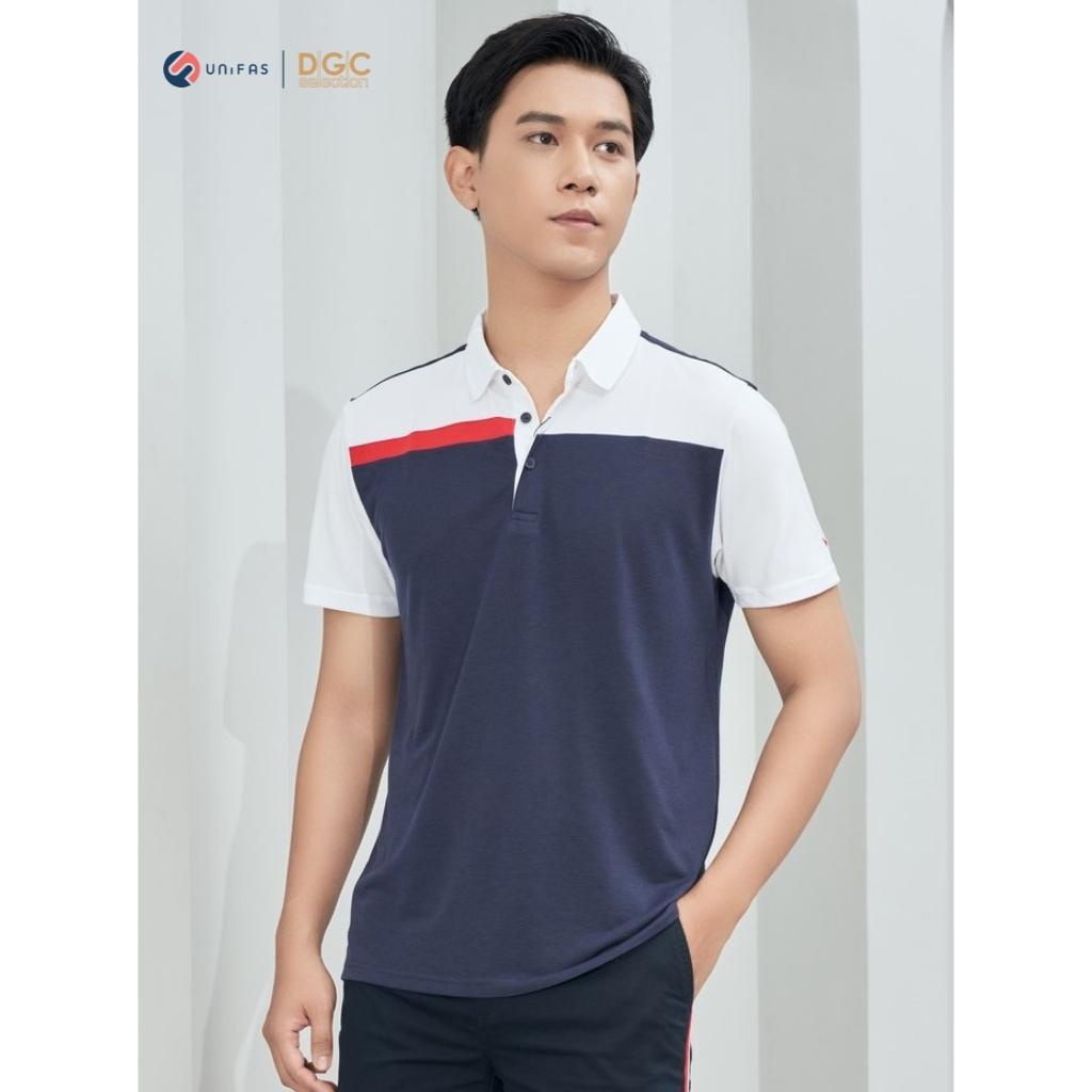 Áo polo nam DGCs ngắn tay dáng suông phối màu năng động, chất vải chống nhăn thoáng mát SAP2032M