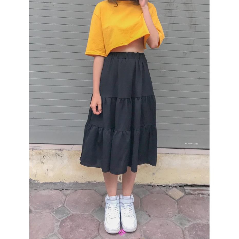 [ TẶNG KÈM XẢ VẢI] Chân váy dài chữ a voan tầng ulzzang phong cách Hàn Quốc | WebRaoVat - webraovat.net.vn