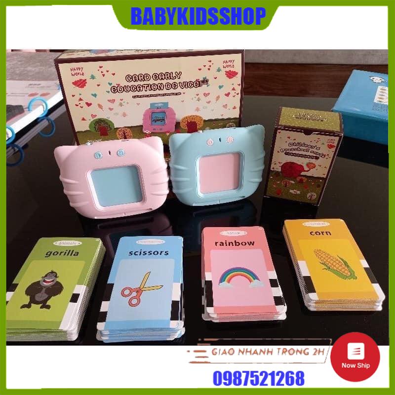 [HÀNG MỚI] Máy đọc thẻ Flashcard tiếng anh 224 từ vựng cho bé, Tập Phát âm, Phát triển tư duy, không sóng điện từ